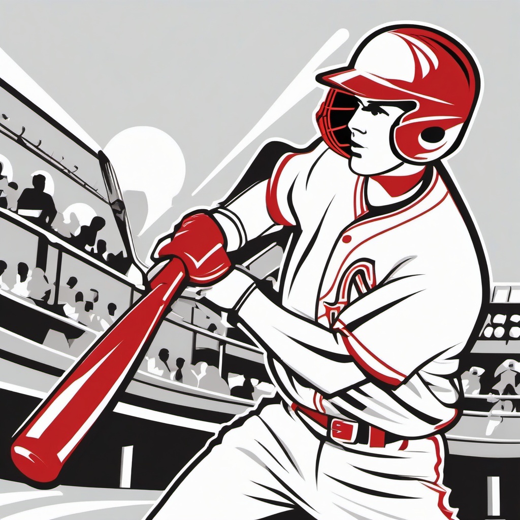 Baseball bat in action at a game clipart.  vector style illustration, white background