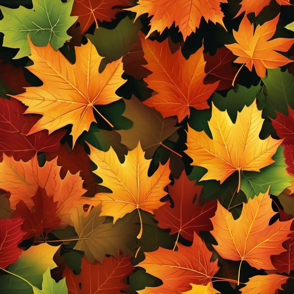 Fall Background - Autumn Leaves in New England's Forest wallpaper splash art, vibrant colors, intricate patterns