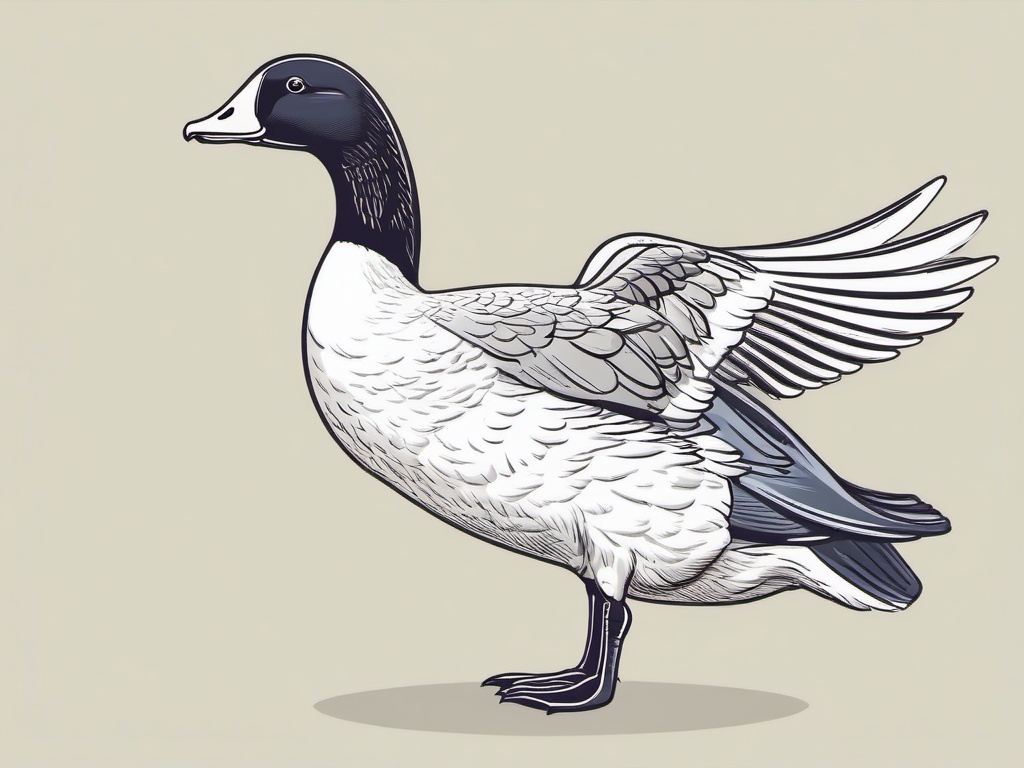 Goose Cartoon - Cartoon of goose flapping wings  