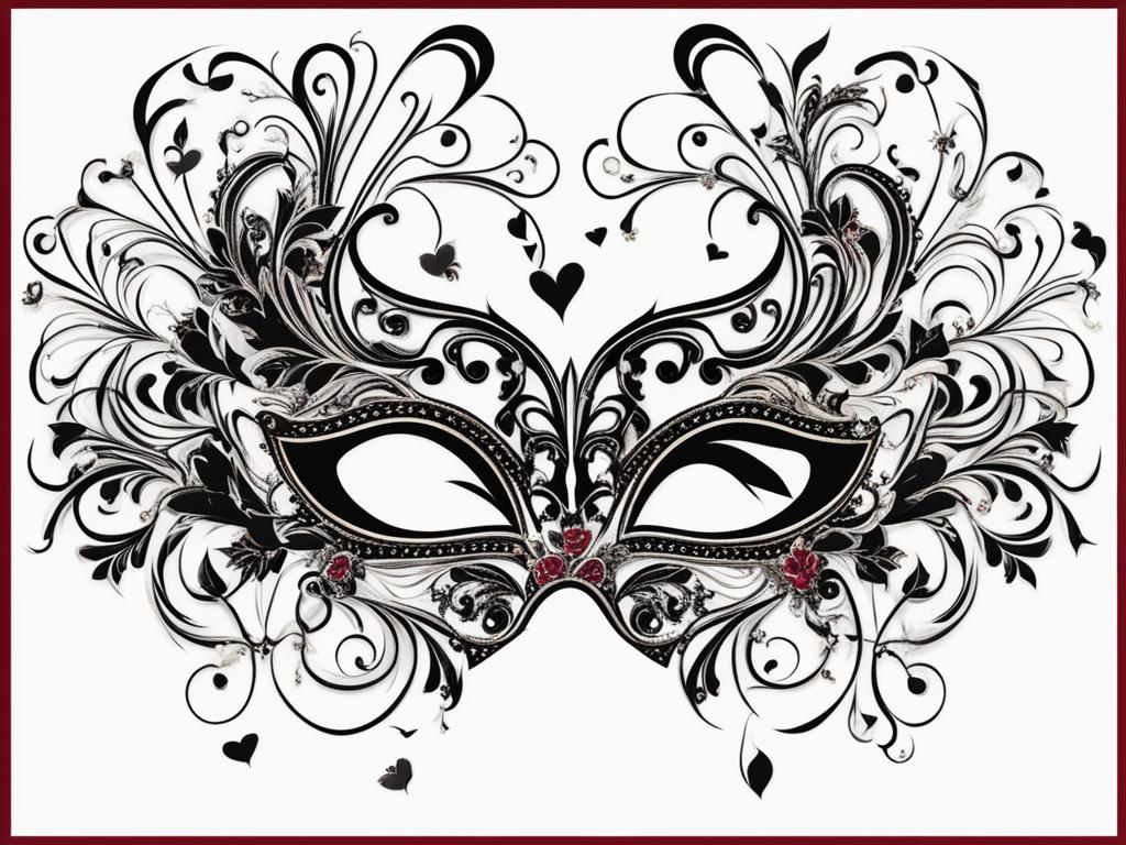 clip art hearts,dancing joyfully at a masquerade ball 