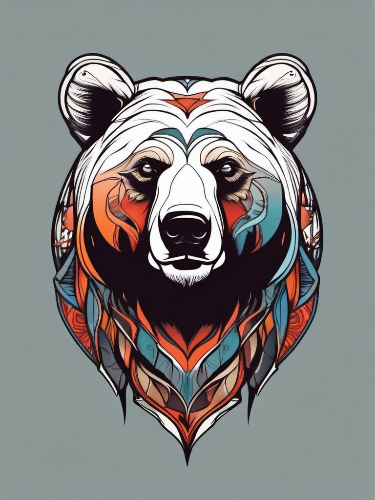 a bear tattoo  simple vector color tattoo