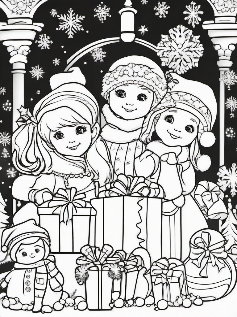 Christmas Pic To Color  outling,coloring pages,black and whit