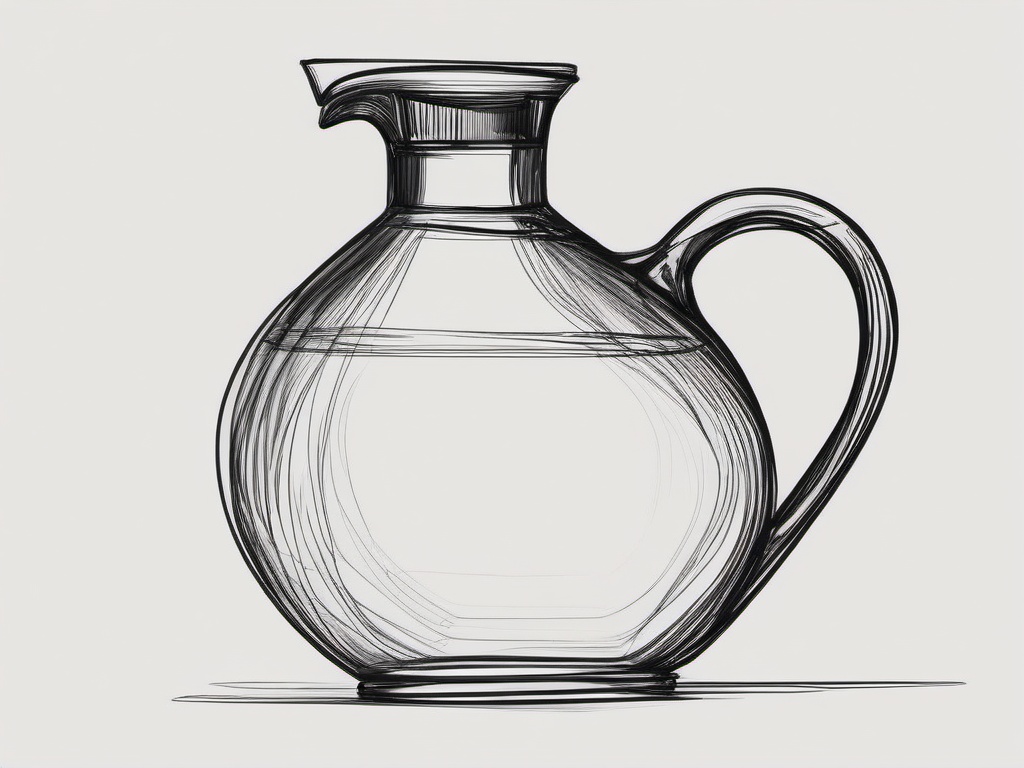 sketch of a jug  minimal rough sketch scribbles,doodles,black and white