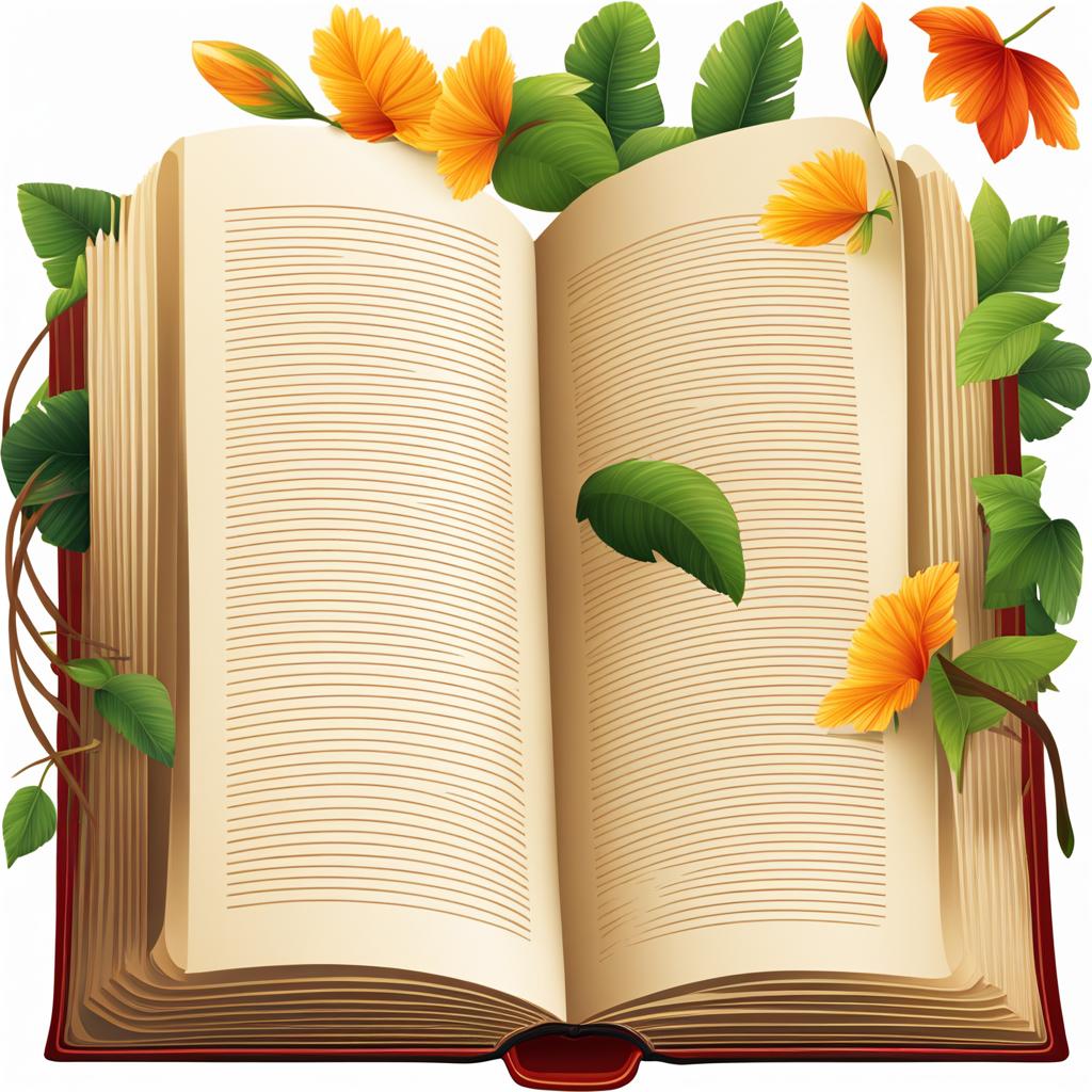 book clipart - an open book with pages ready to explore. 