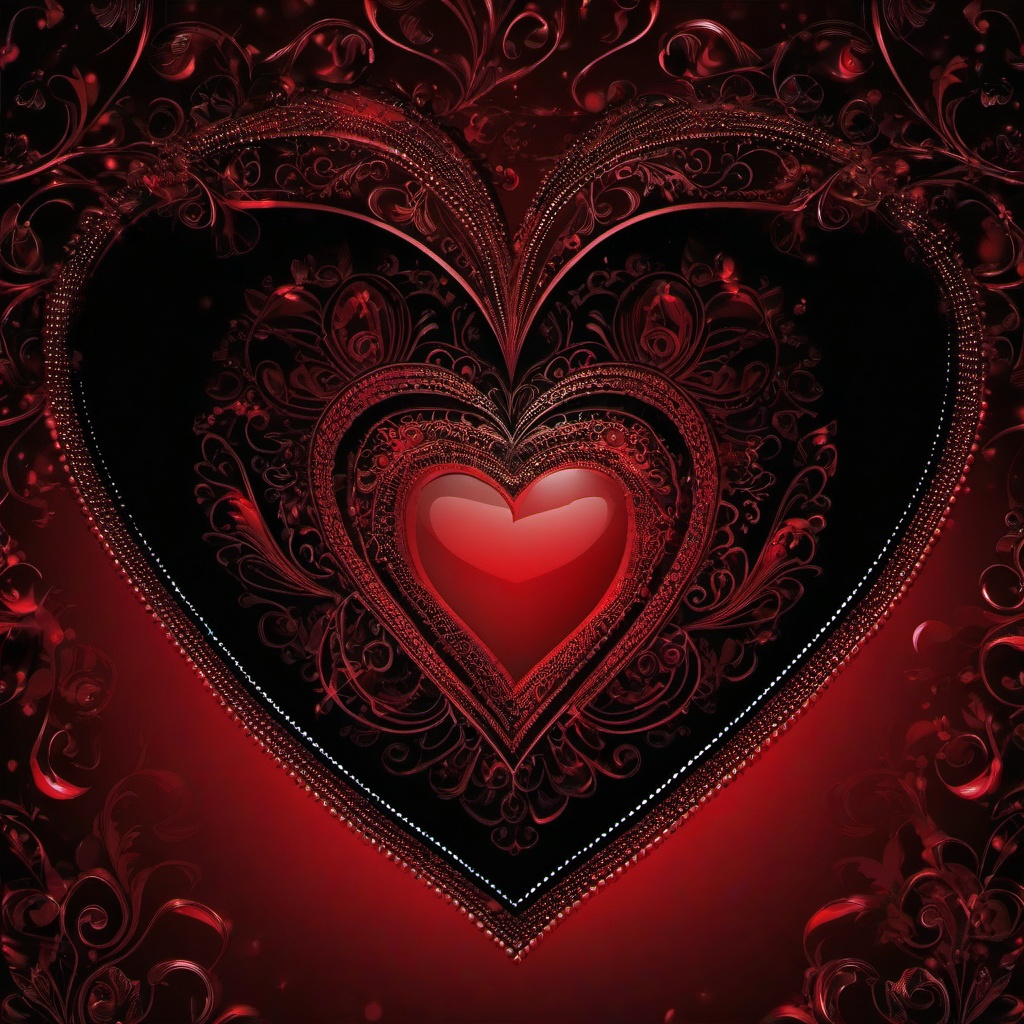 Heart Background Wallpaper - red heart in black background  