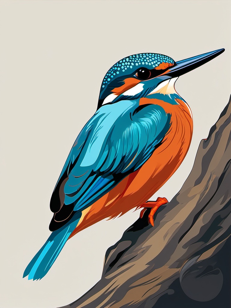 Kingfisher clipart - Colorful bird known for rapid dives while flying, ,color clipart vector style