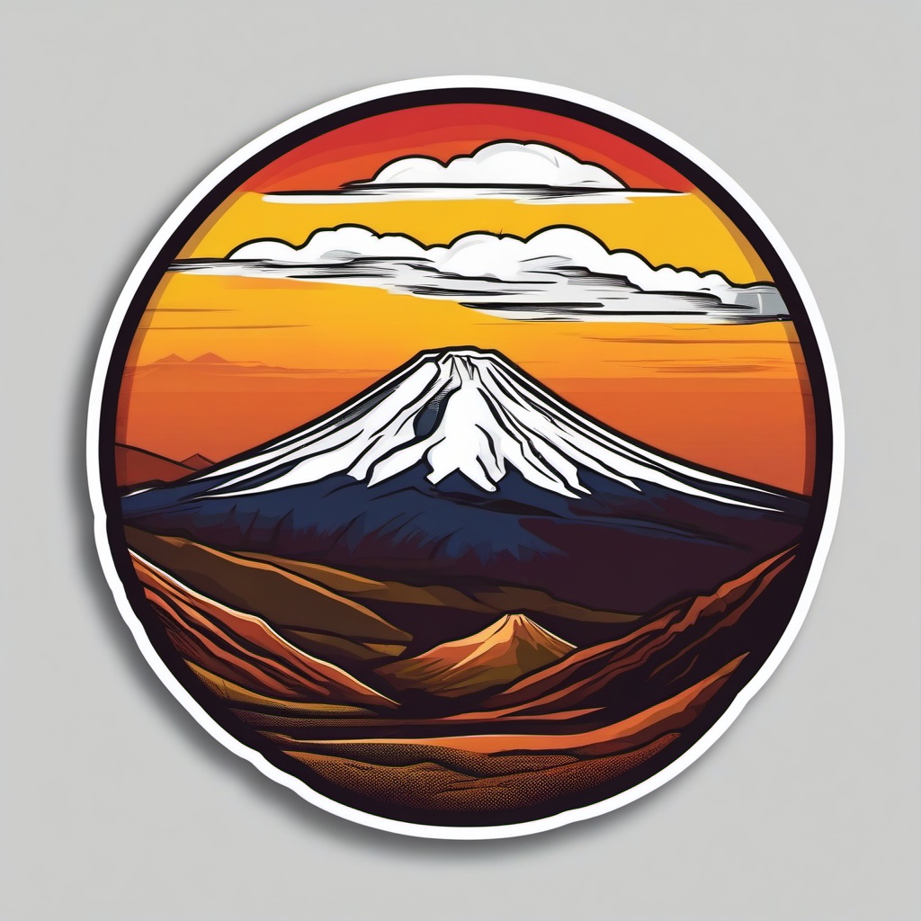 Cotopaxi Volcano sticker- Active stratovolcano in the Andes of Ecuador, , sticker vector art, minimalist design