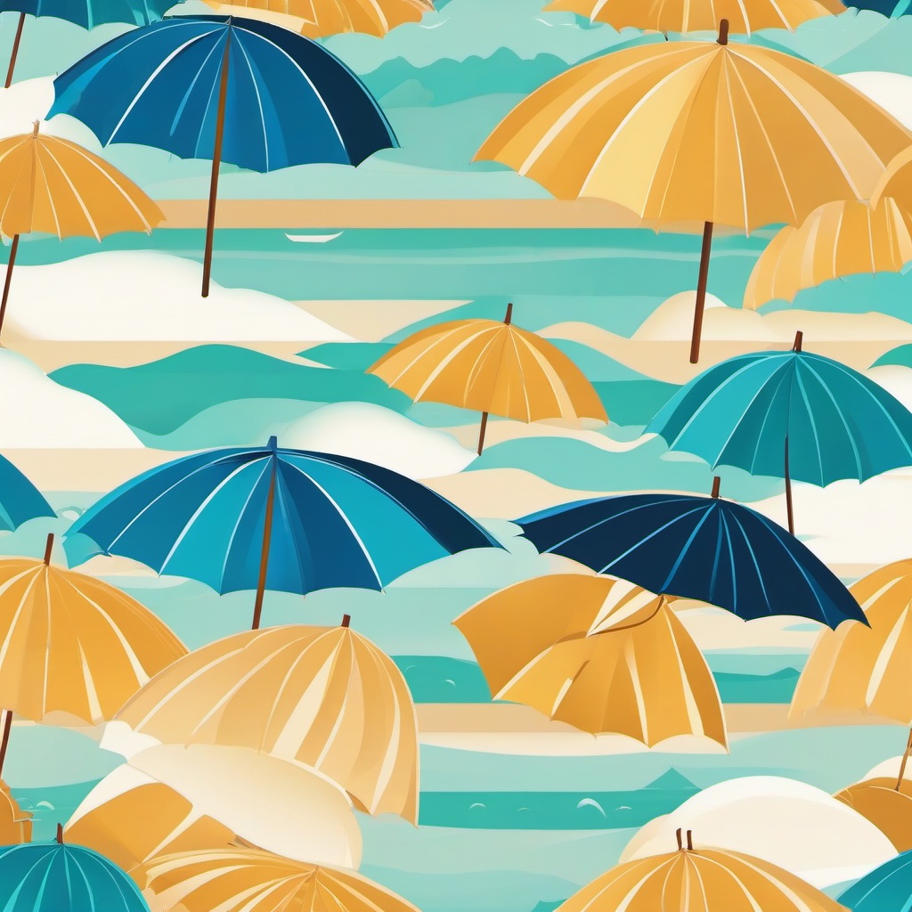 Umbrella clipart - umbrella on a sunny beach  color,minimalist,vector clipart