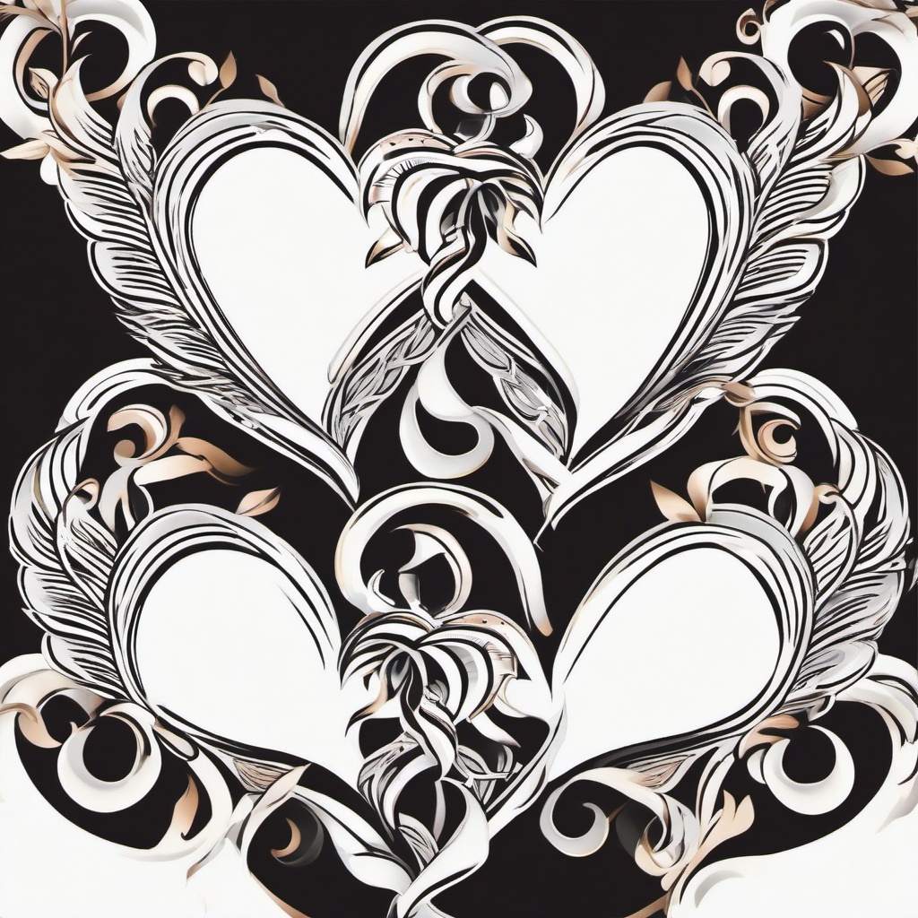 3 heart tattoo, Three hearts united, potent symbol of love, faith, and hope. , tattoo color art, clean white background