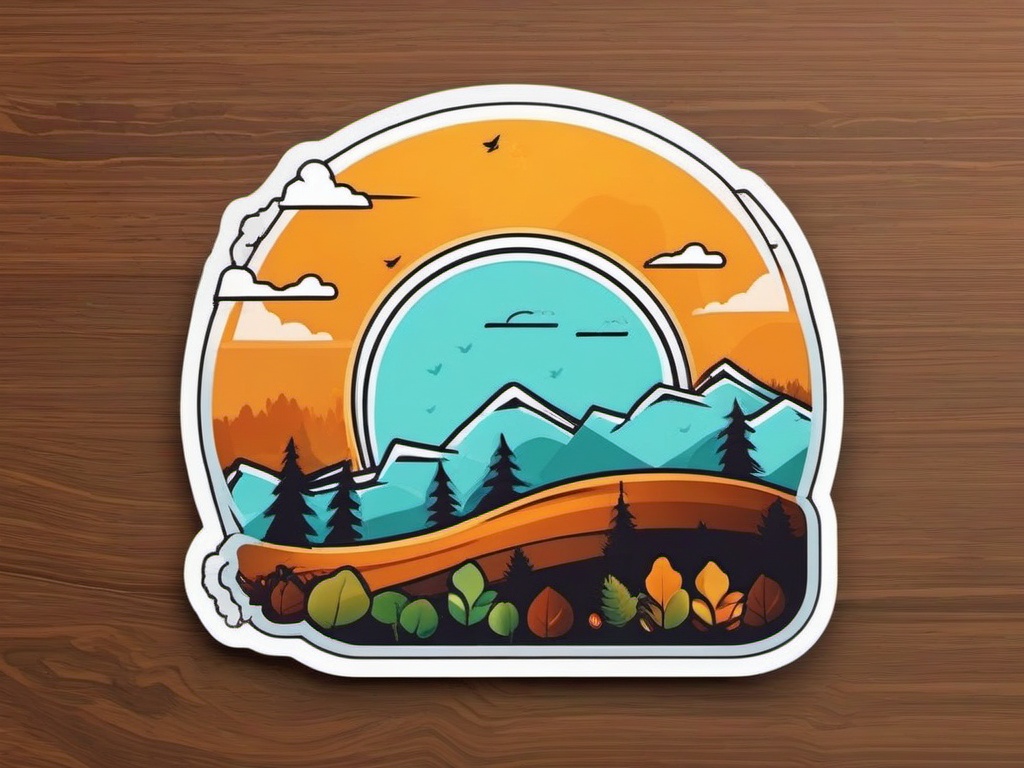 Crisp Fall Morning Sticker - Wake up to the freshness of a crisp fall morning with this invigorating sticker, , sticker vector art, minimalist design