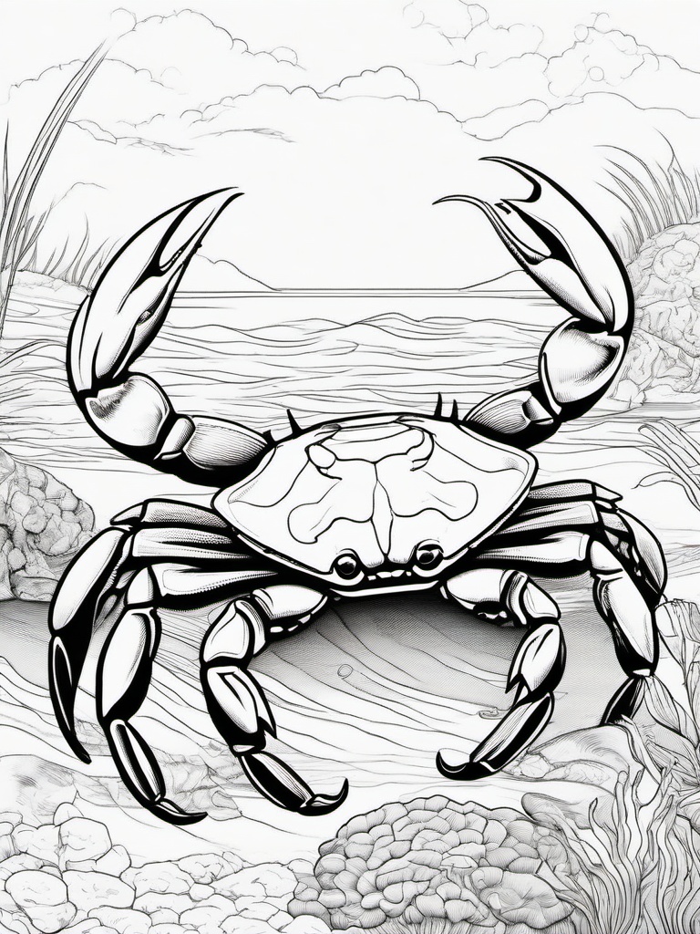 Sea Animal Coloring Pages - Crab scuttling across the ocean floor  simple coloring pages