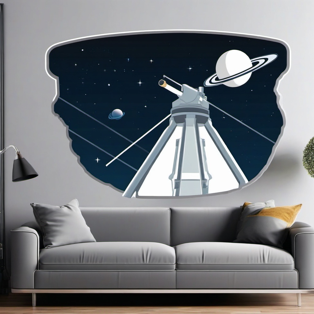 Space Telescope Mirror Sticker - Giant mirror of a space-based telescope, ,vector color sticker art,minimal