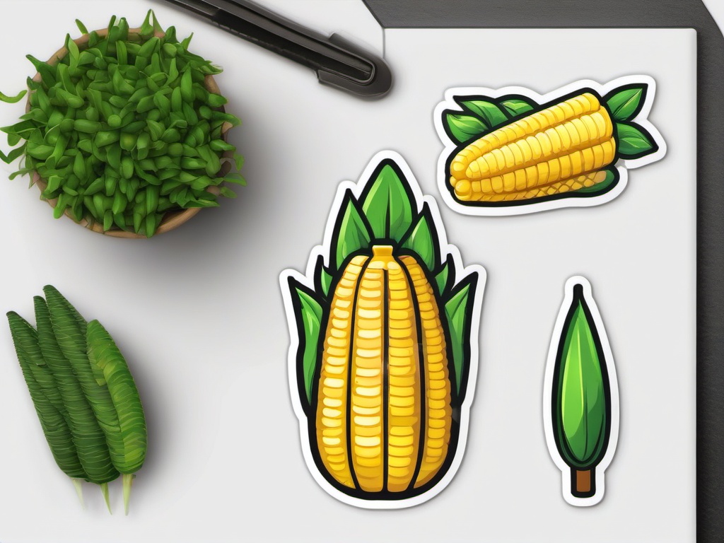 Ear of Corn Emoji Sticker - Harvest abundance, , sticker vector art, minimalist design