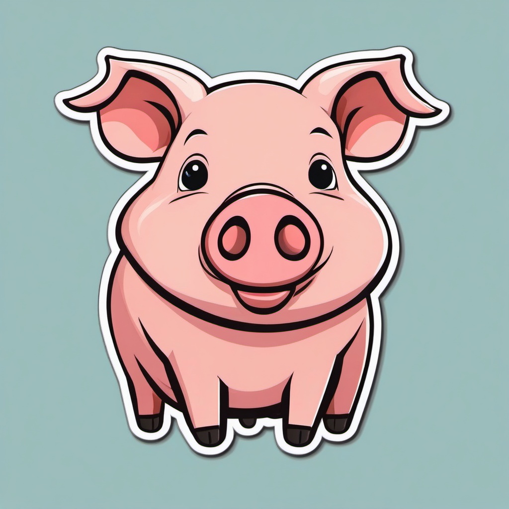 Pig cartoon - friendly, farmyard snout  cartoon sticker style