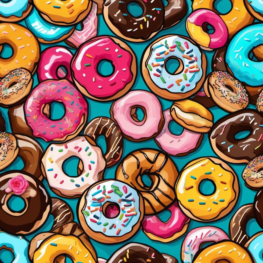 Donut clipart - box of assorted donuts open  