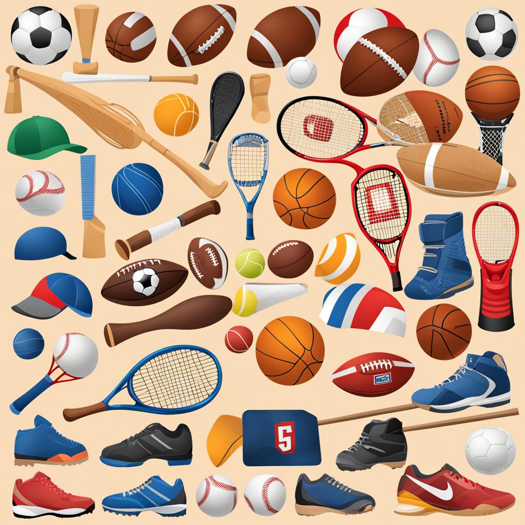 sports clipart - sports equipment for various games, a tribute to athleticism 