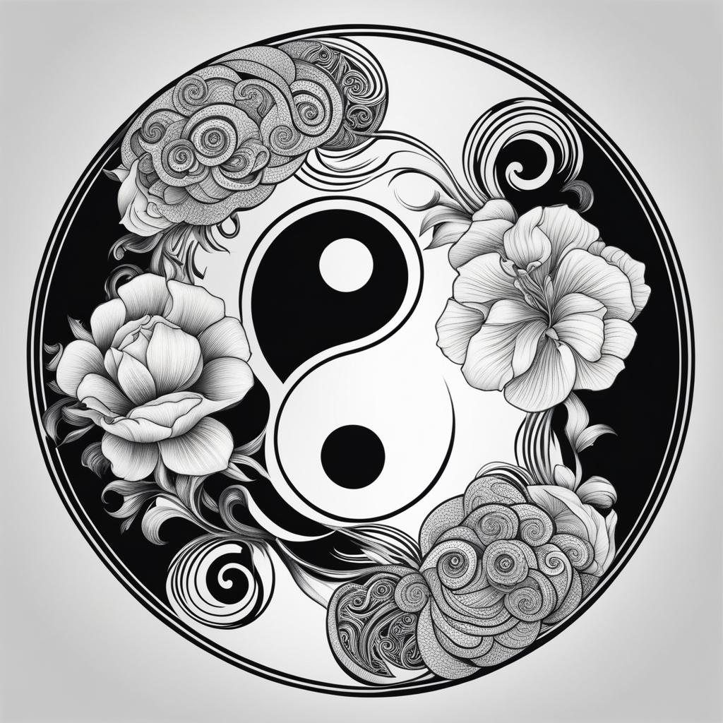 yin yang tattoo black and white design 