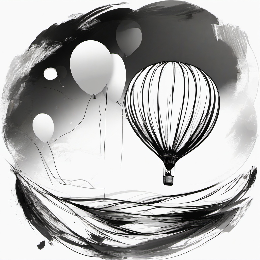 sketch of balloon  minimal rough sketch scribbles,doodles,black and white