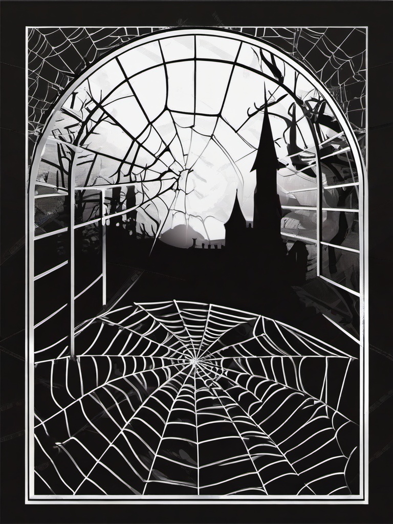 Spider Web clipart - spider web in a spooky setting  