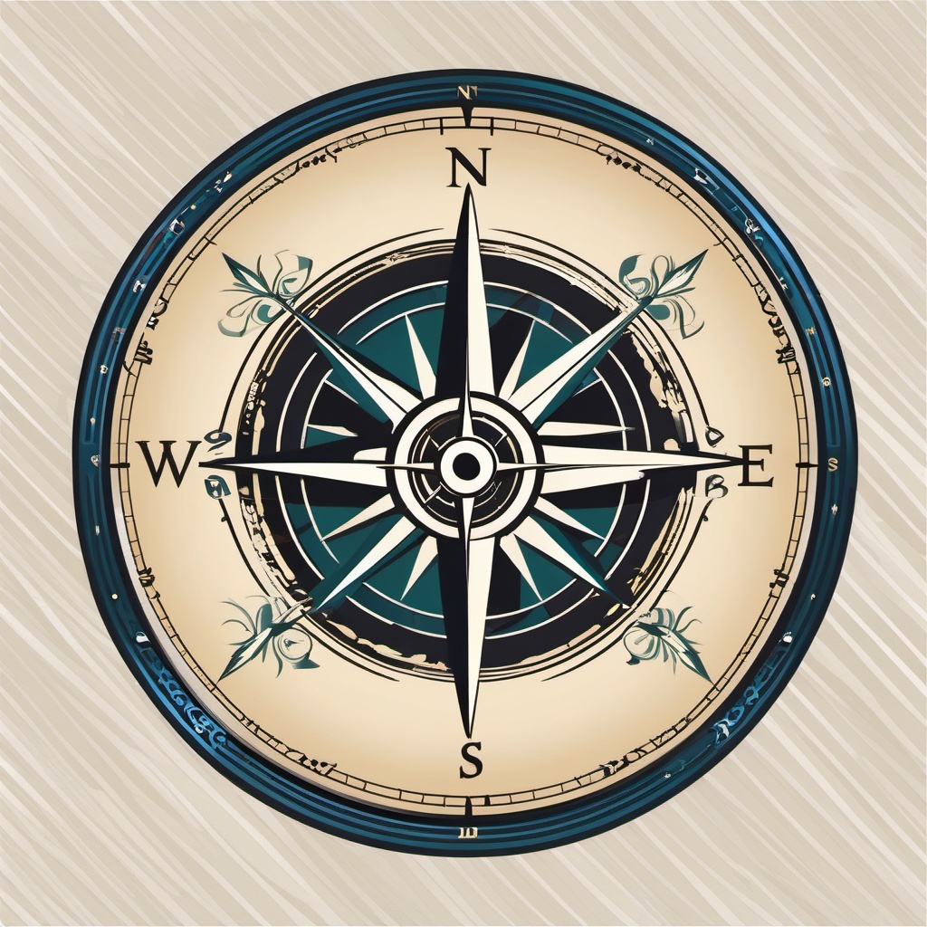 Compass clipart - Compass symbol for direction and navigation,  color clipart, vector art