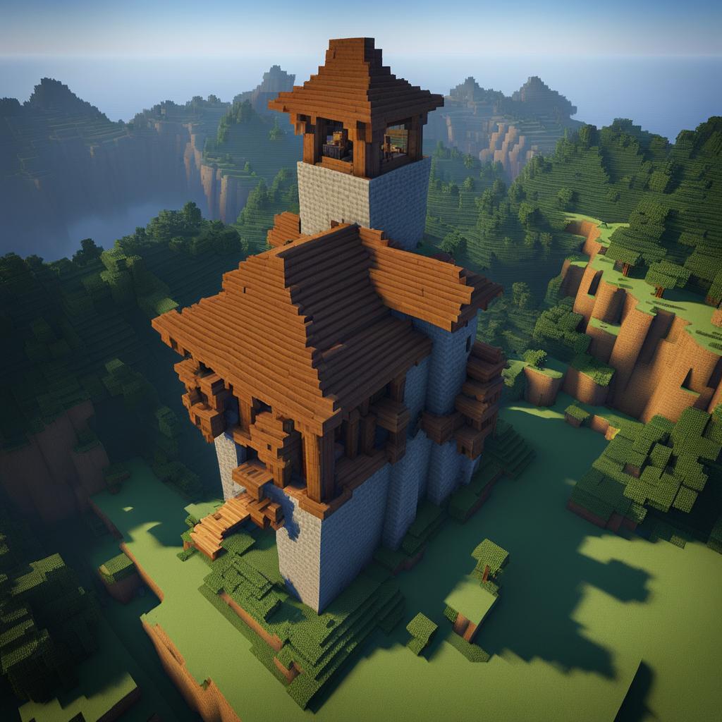 medieval watchtower overlooking the surrounding lands - minecraft house design ideas minecraft block style