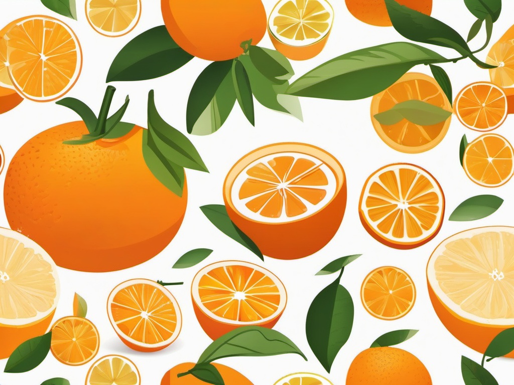 Orange Clipart - Fresh and juicy orange fruit.  color vector clipart, minimal style