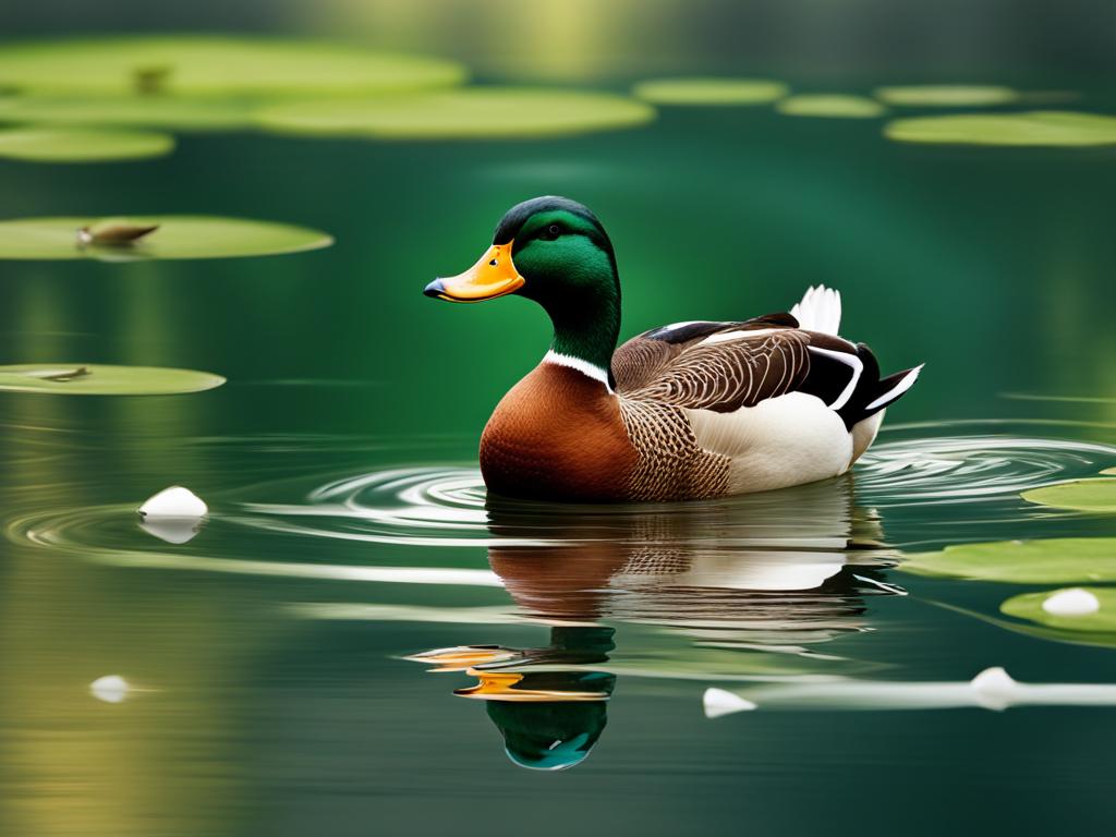 duck clipart - paddling gracefully on a calm pond. 