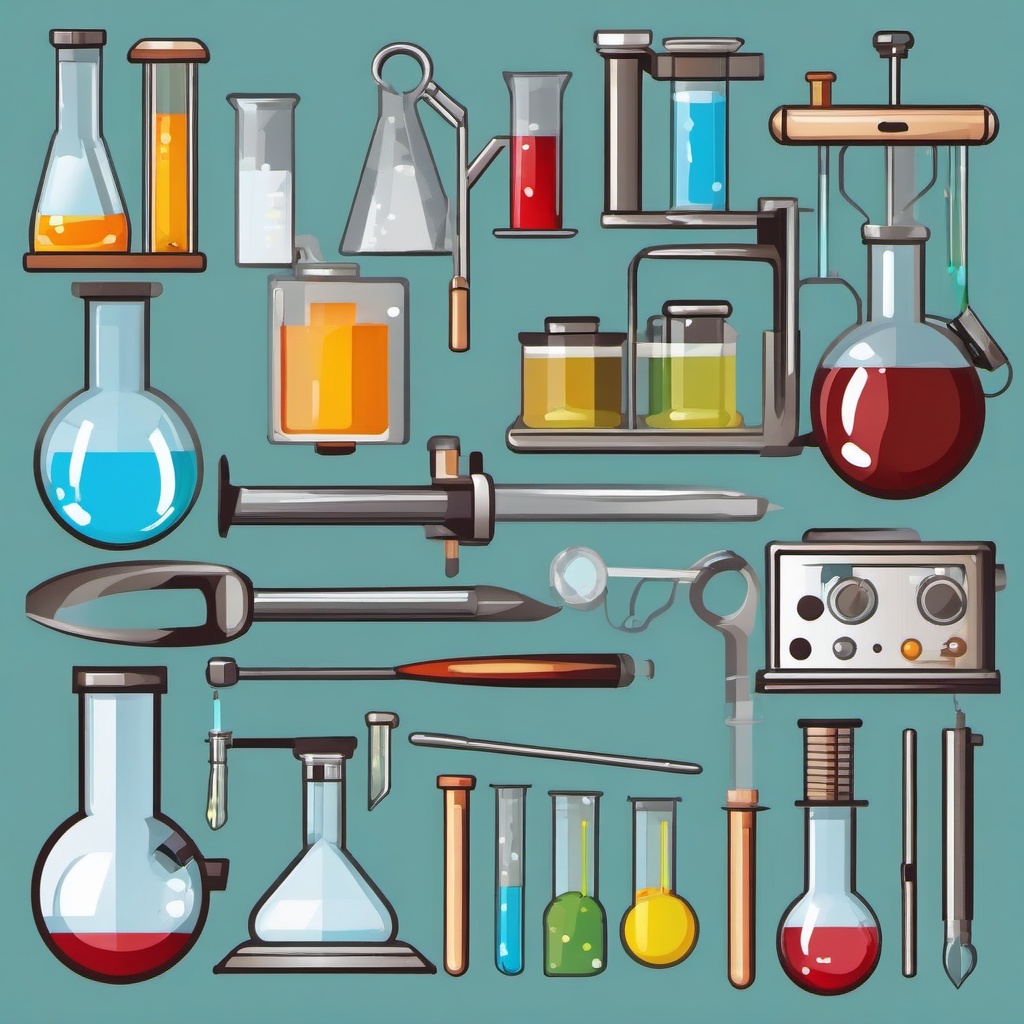 Lab Equipment clipart - Various tools and apparatus used in scientific experiments, ,color clipart vector style