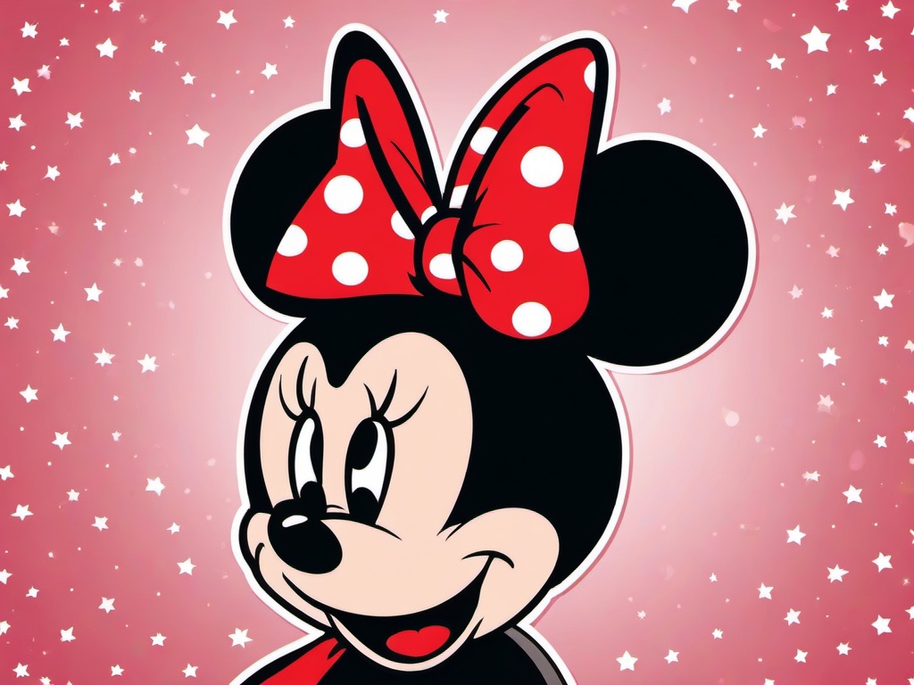 Minnie Mouse clipart - Minnie Mouse with stars  vector clipart