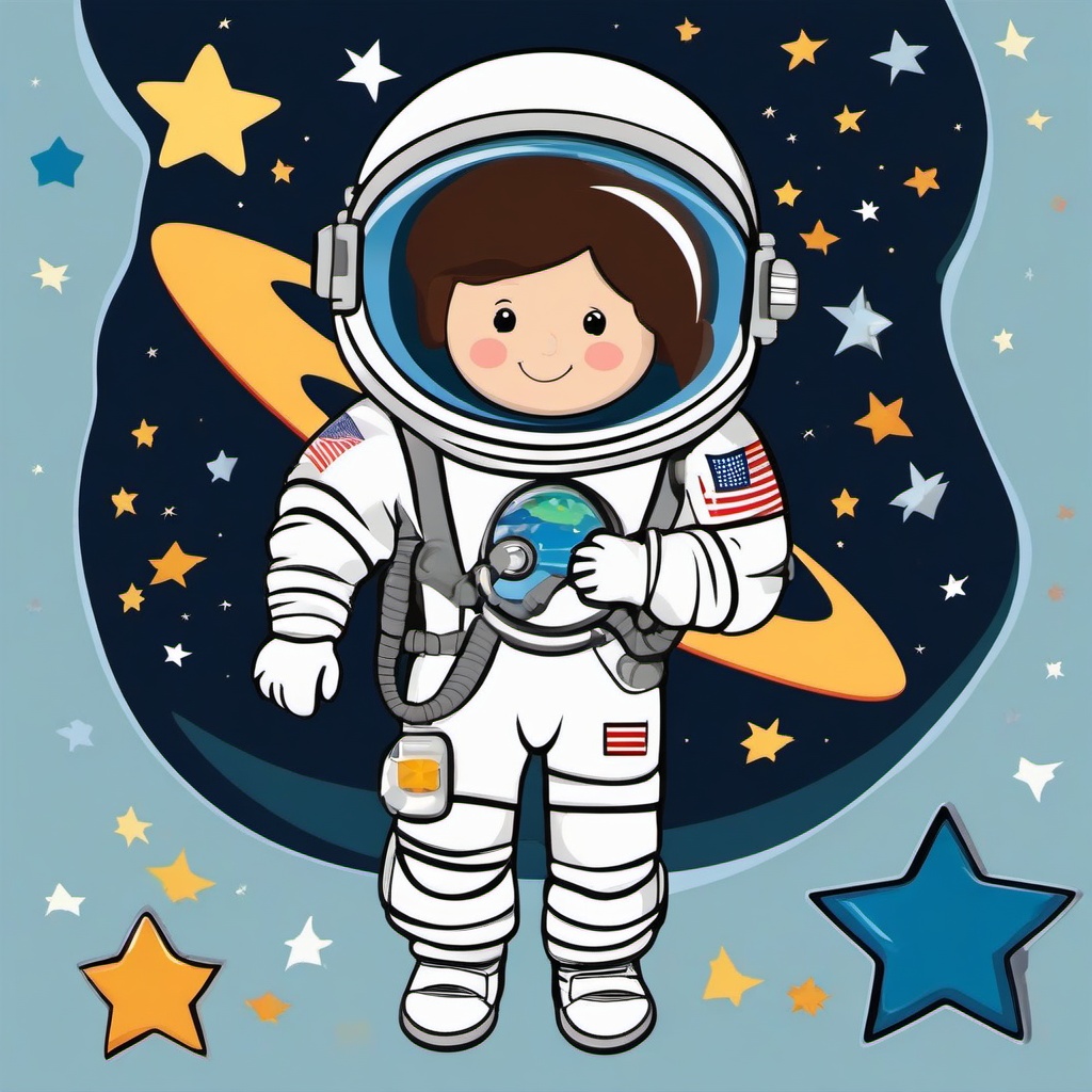 Astronaut clipart - astronaut and stars  clipart