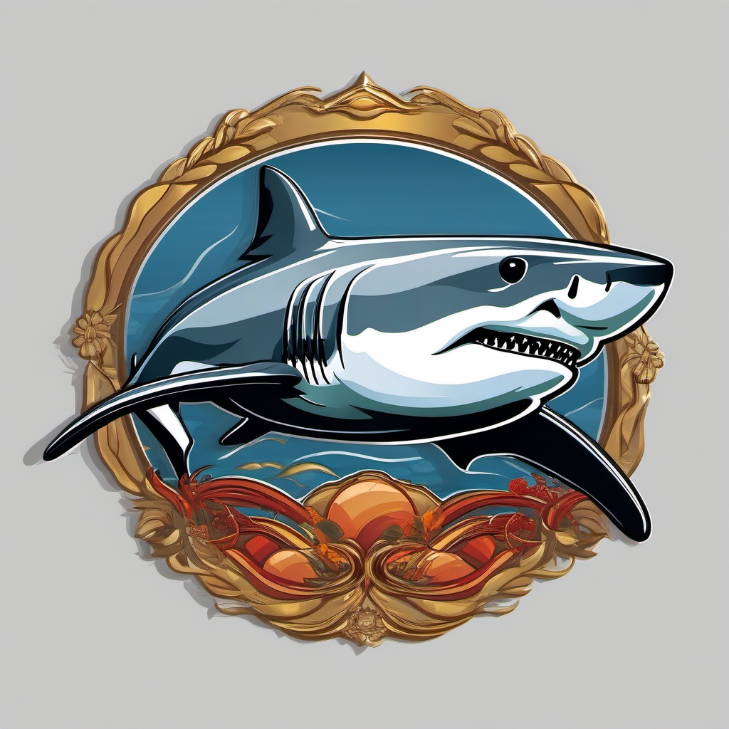 Great White Shark - A dynamic illustration featuring the renowned great white shark.  color vector clipart