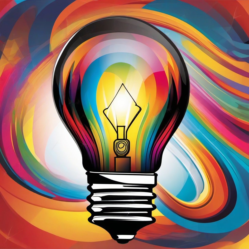 Lightbulb clipart - lightbulb with a colorful background  