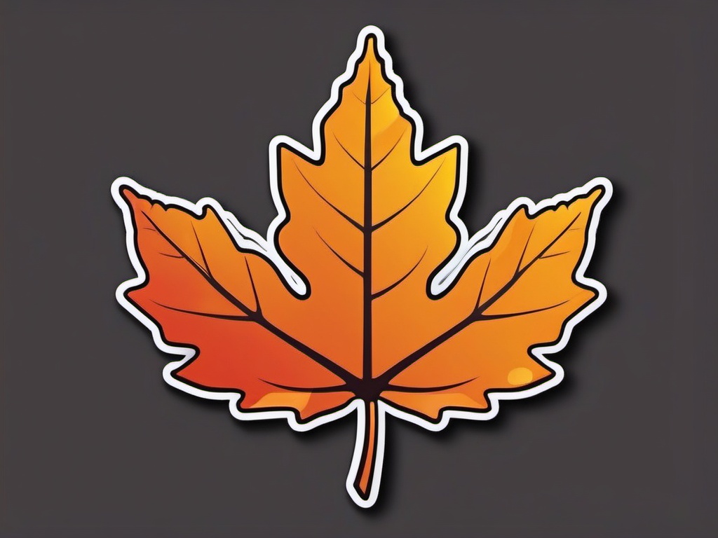 Maple Leaf Sticker - Maple leaf for autumn vibes, ,vector color sticker art,minimal