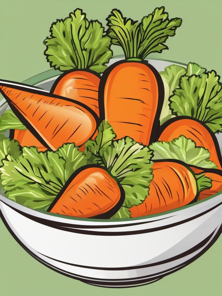 Carrot clipart - carrot salad in a bowl  vector clipart