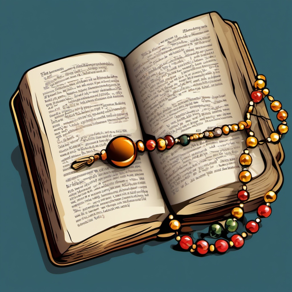 Bible clipart - Bible with prayer beads  