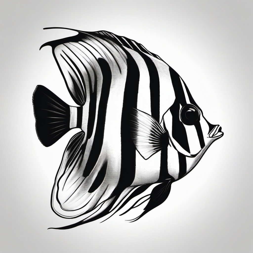 drawing of butterflyfish  minimal rough sketch scribbles,doodles,black and white