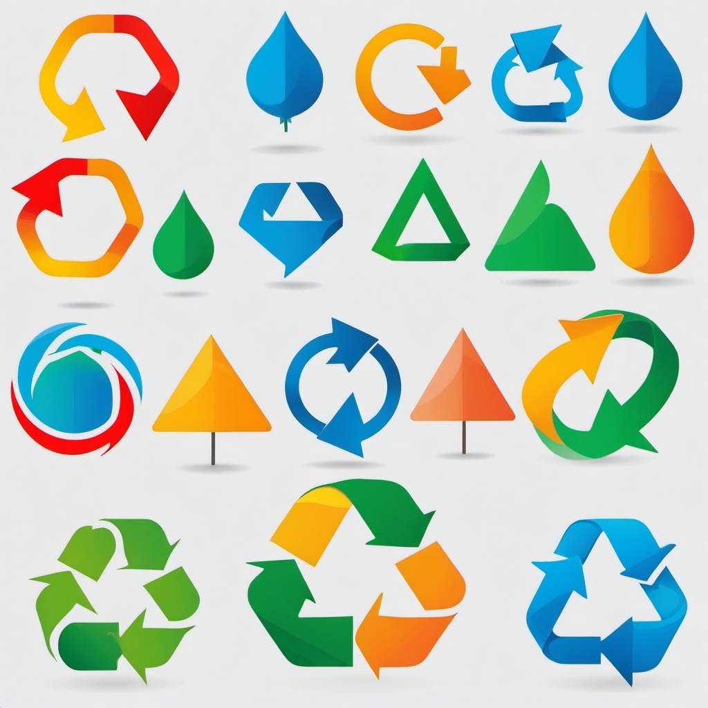 Recycle Arrows Icon - Recycle arrows icon for environmental awareness,  color vector clipart, minimal style