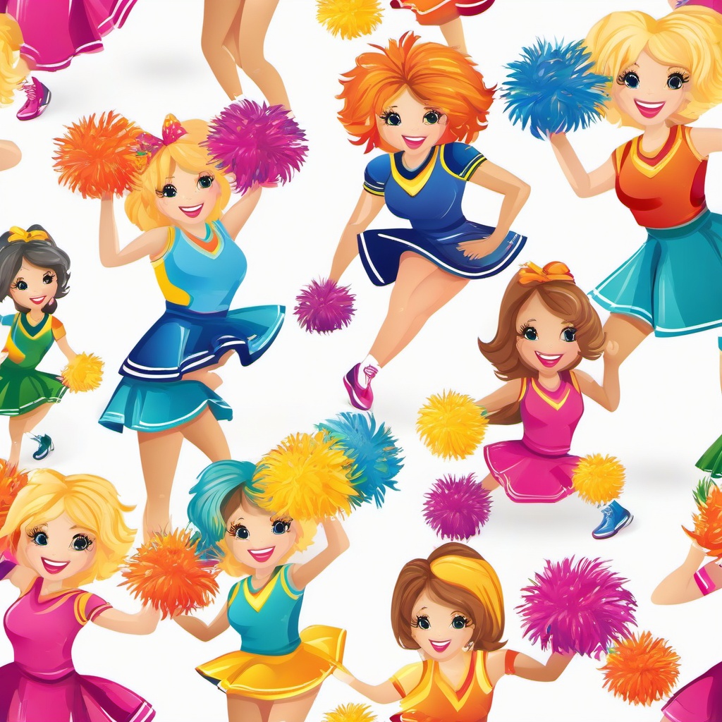 Cheerleader clipart - cheerleader in colorful uniform  