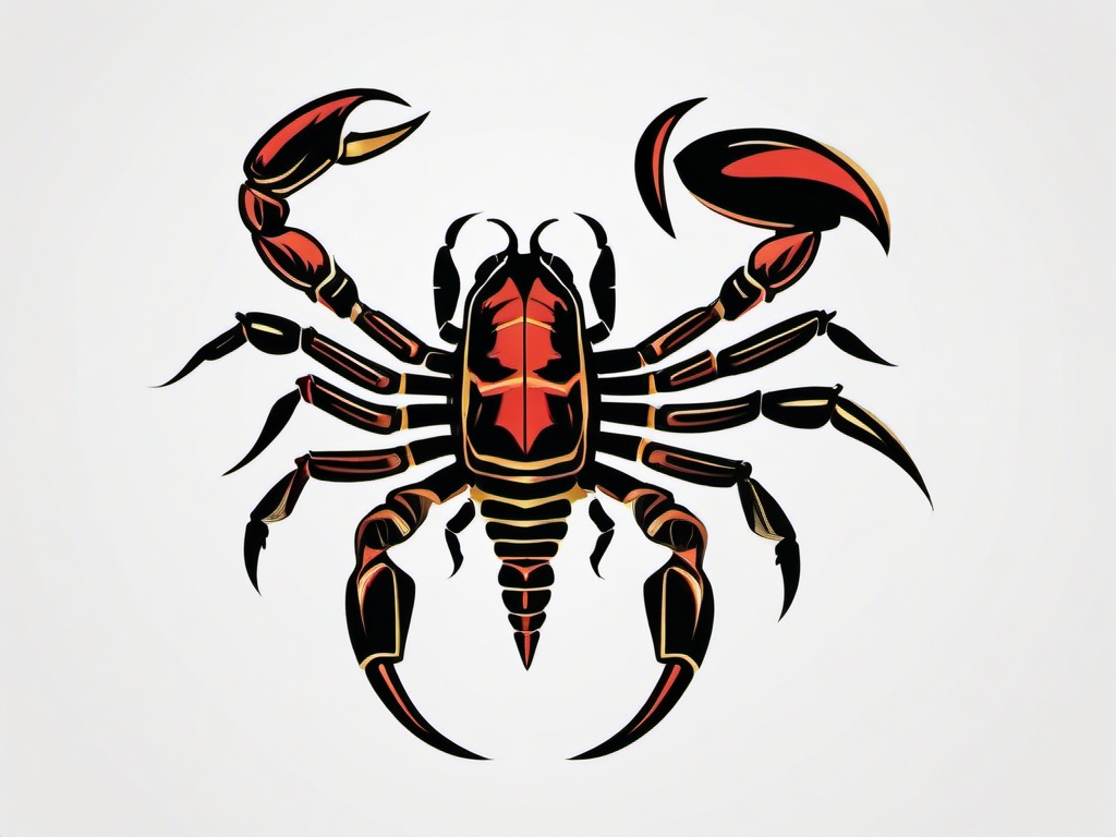 Trad Scorpion Tattoo - Opt for a traditional tattoo style with a classic scorpion design for timeless appeal.  simple vector color tattoo,minimal,white background