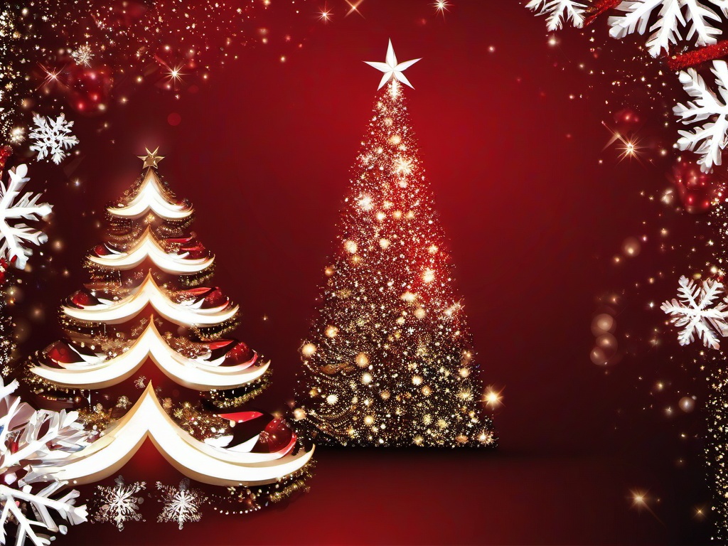 Christmas Background With Christmas Tree  