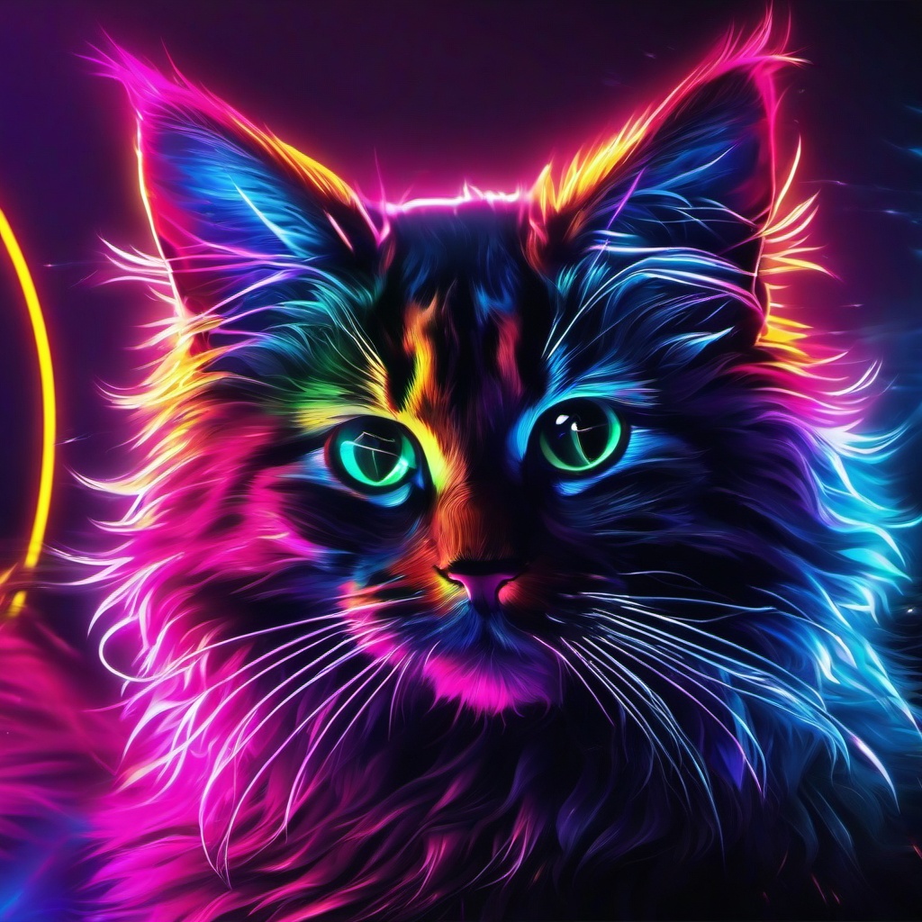 Neon Background Wallpaper - neon cat wallpaper  