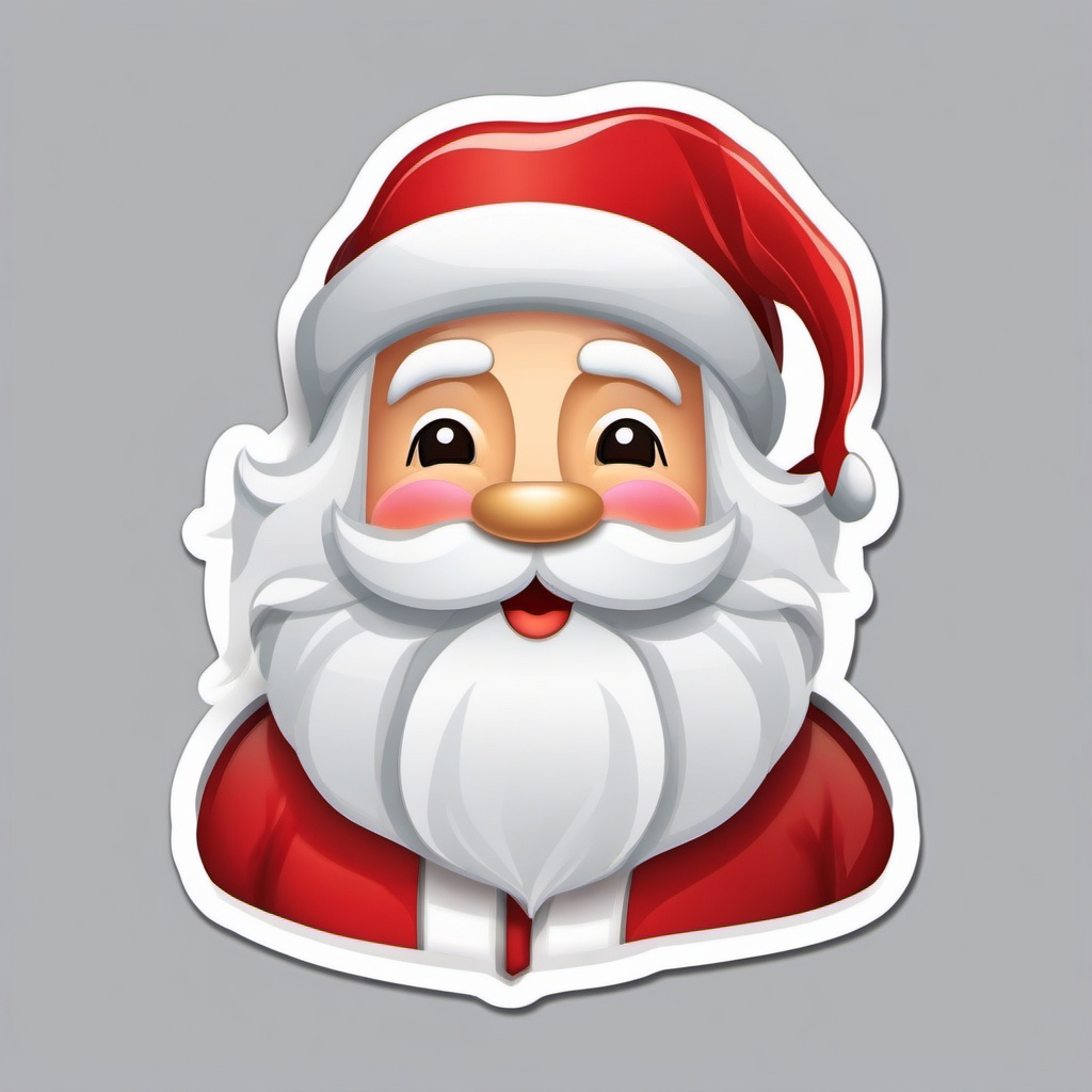 Santa Claus Emoji Sticker - Jolly holiday spirit, , sticker vector art, minimalist design