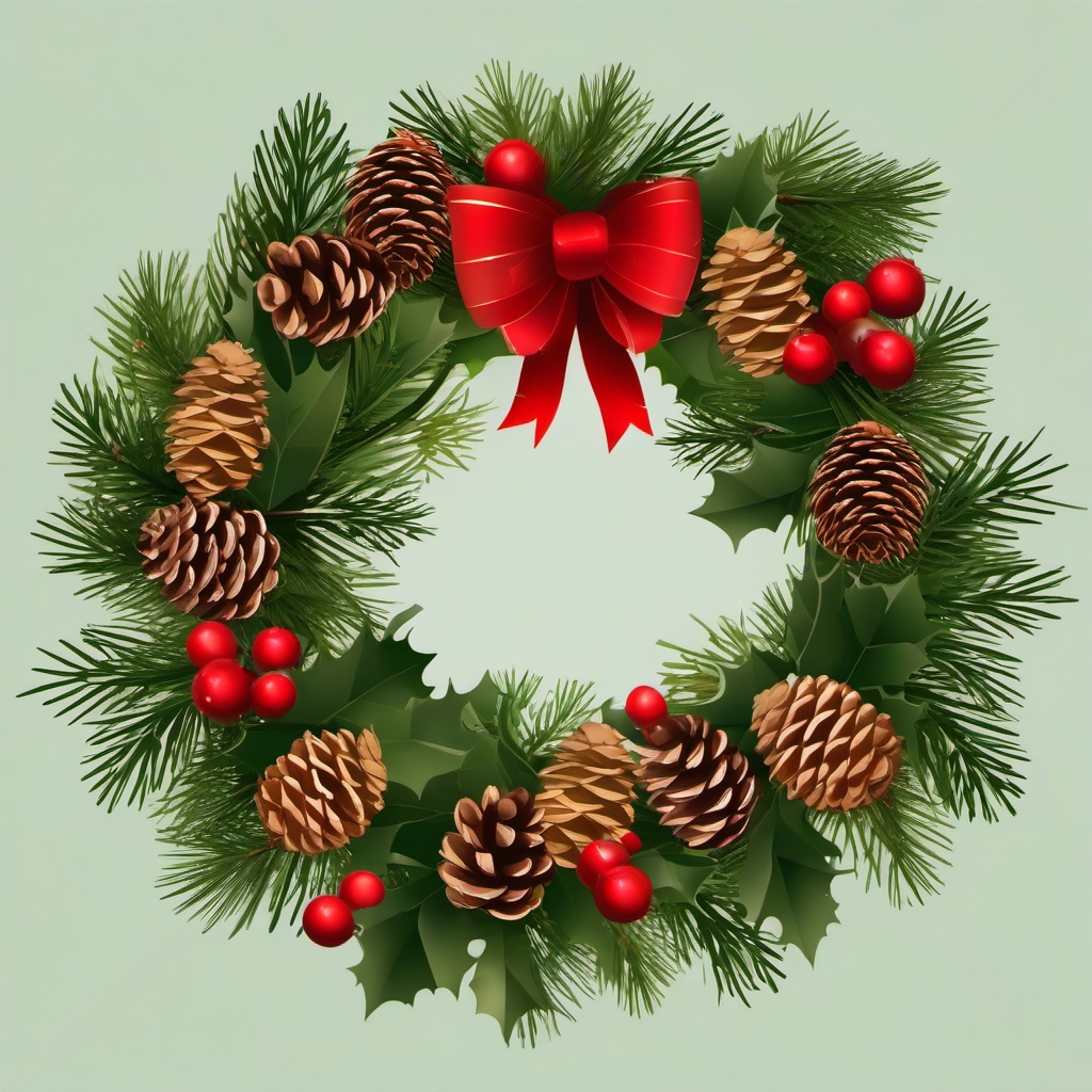 Christmas Wreath clipart - wreath with pine cones  clipart