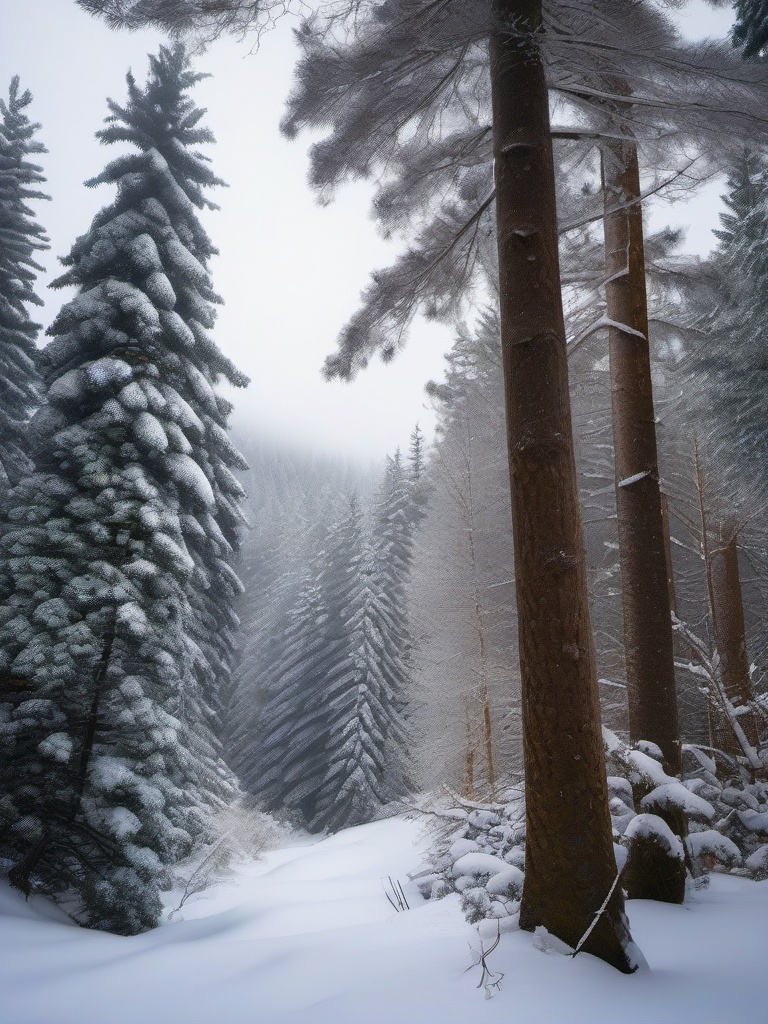 Snowy Forest Hideaway  background picture, close shot professional product  photography, natural lighting, canon lens, shot on dslr 64 megapixels sharp focus