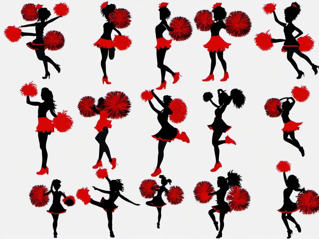 Sport clipart - cheerleading with pom poms  vector clipart