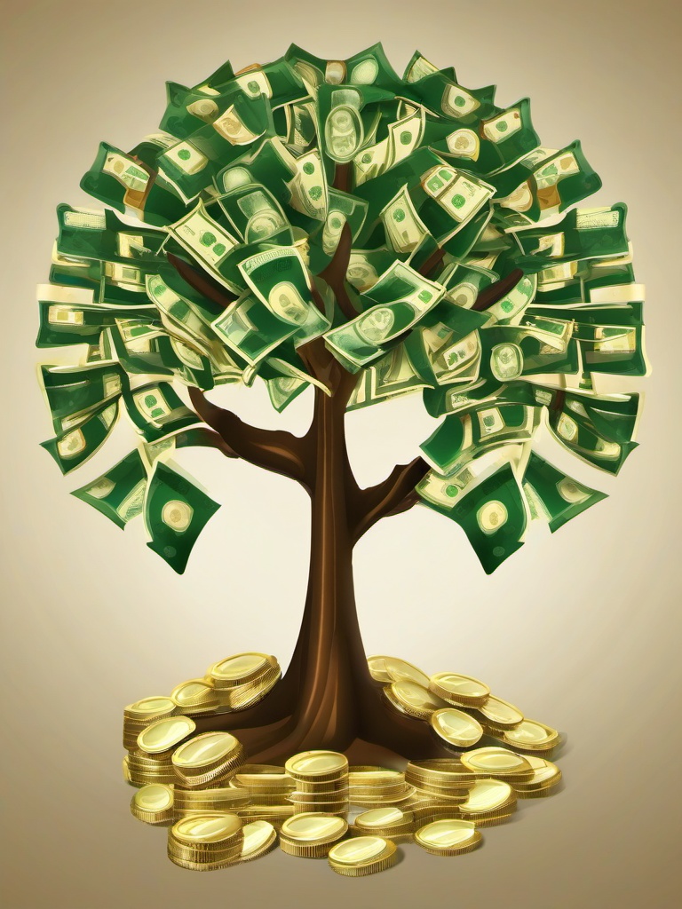 Money clipart - money tree with dollar bills  