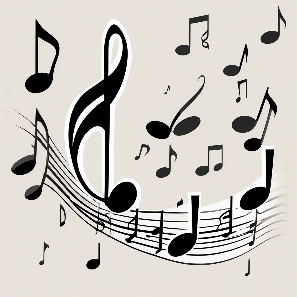 Music clipart - musical notes floating in the air  