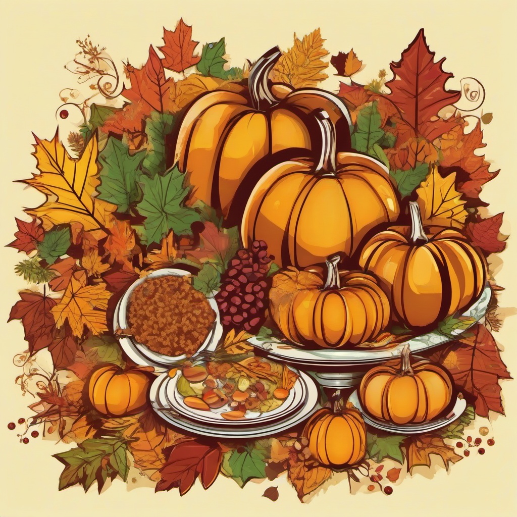 Fall feast  , vector illustration, clipart