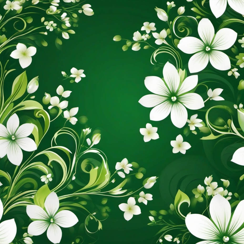 Flower Background Wallpaper - green wallpaper with white flowers  