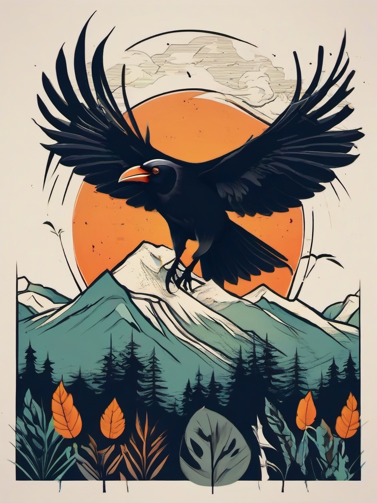 crooked crows tattoo  simple vector color tattoo